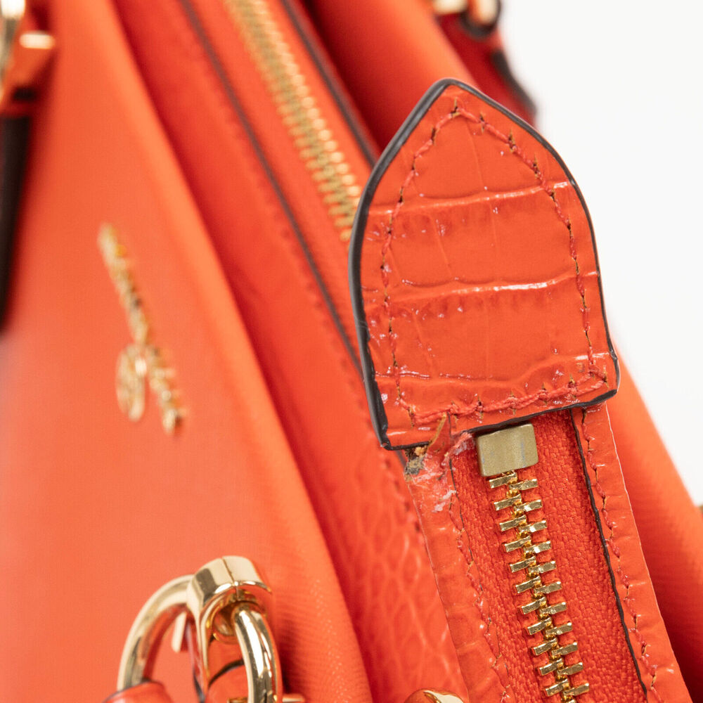 MICHAEL Michael Kors Marilyn Leather Satchel Orange 220017 - Picture 5 of 7